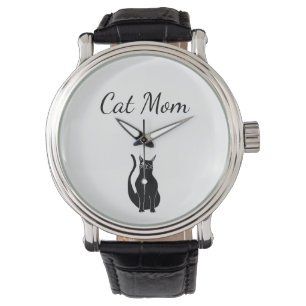 Cat Mama Cartoon Black Niedlich Winking Kitty Zeic Armbanduhr