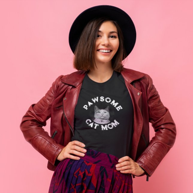 Cat-Mama einfügen - Individualisierbares Cat-Foto T-Shirt (Von Creator hochgeladen)