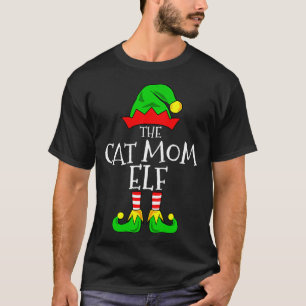 Cat Mama Elf Funny Christmas Pet Lover Outfit T-Shirt