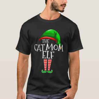 Cat Mama Elf Group Matching Family Christmas Gi T-Shirt