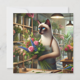 Cat Mama Florist organisiert Blume Feiertagskarte