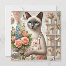Cat Mama Florist organisiert Blume Feiertagskarte