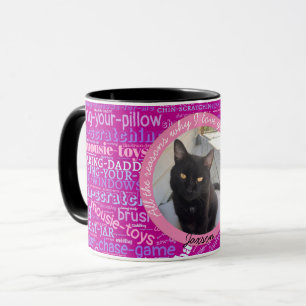 Cat Mama Foto Word Cloud Valentine Tasse