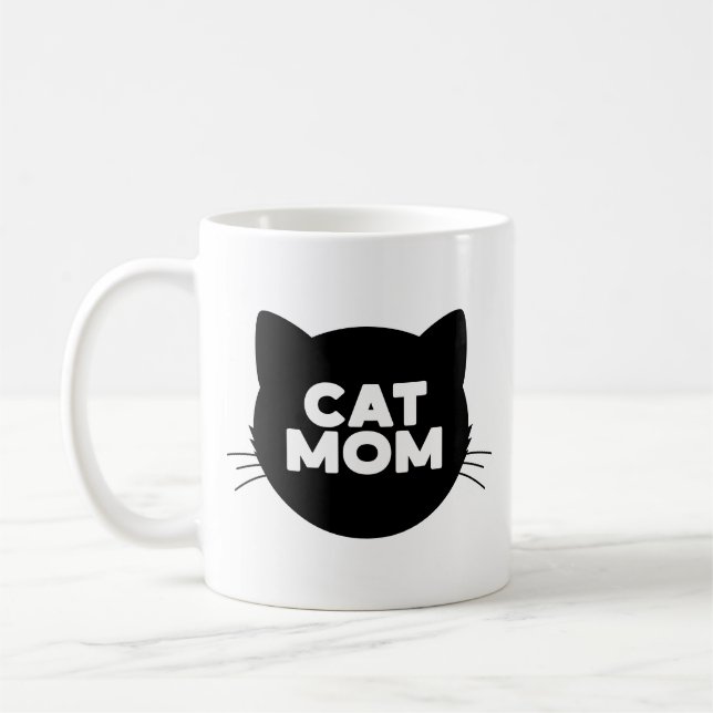 Cat Mama Geschenk für Katze Lover Kaffeetasse (Links)