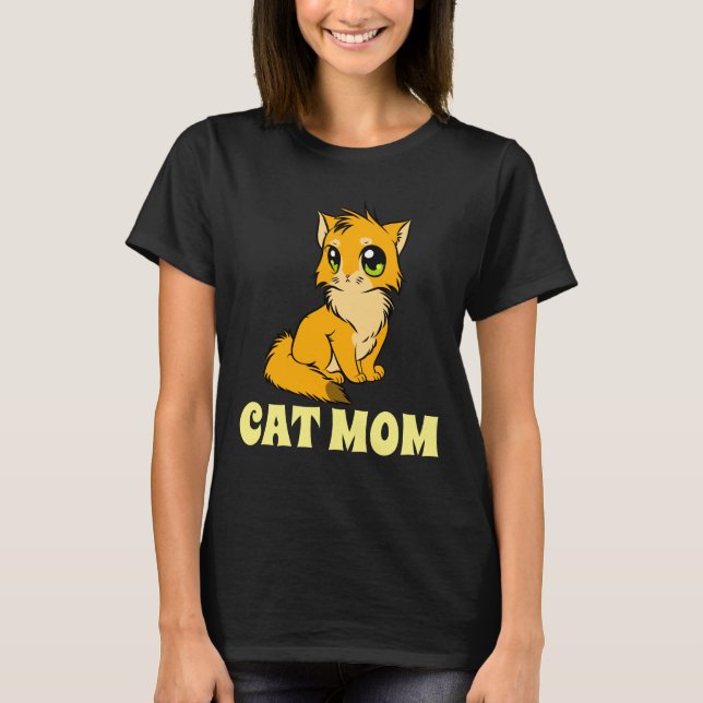 CAT MAMA GINGER LADIES T - SHIRT (Vorderseite)