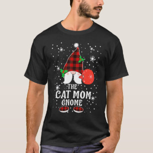Cat Mama Gnome Buffalo Kariert Matching Family Chr T-Shirt