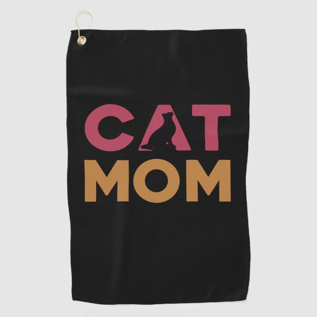 Cat-Mama Golfhandtuch (Vorderseite)