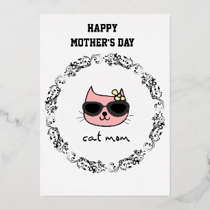 Cat Mama Happy Mother Day Folien Feiertagskarte