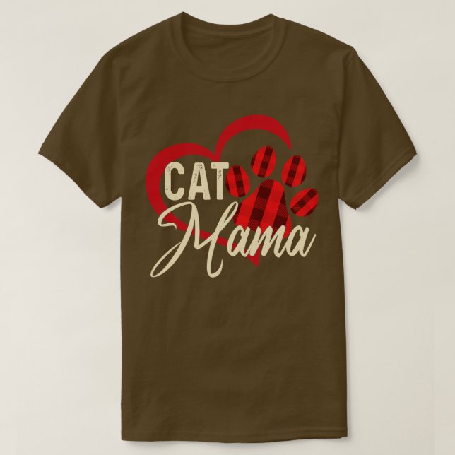Cat mama Happy Mütter Tag T-Shirt (Design vorne)