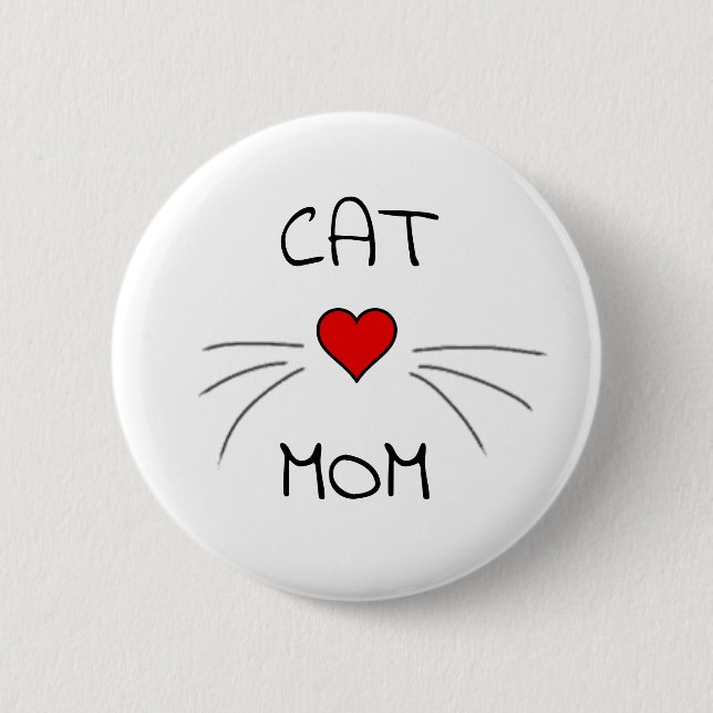 Cat Mama Herz und Whiskys Button (Vorderseite)