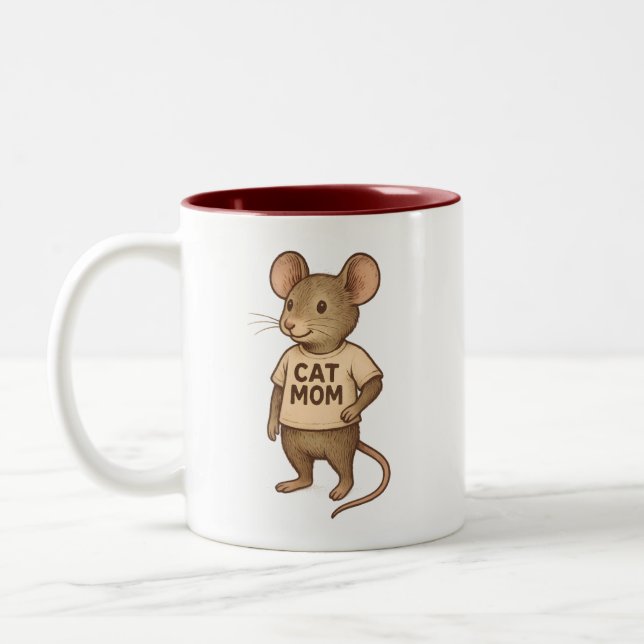 Cat Mama Kaffee Tasse - Niedliche Maus (Links)