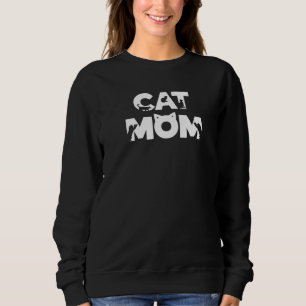 Cat Mama Kitten Briefe Sprichwort Zitat Frauen Mäd Sweatshirt