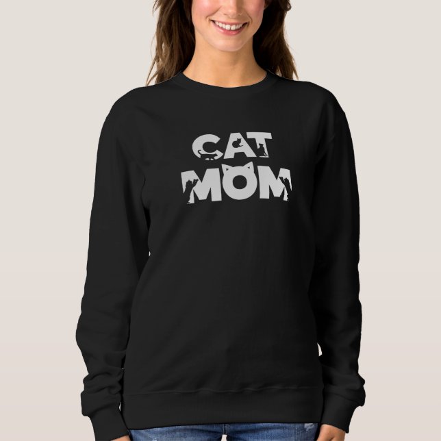 Cat Mama Kitten Briefe Sprichwort Zitat Frauen Mäd Sweatshirt (Vorderseite)