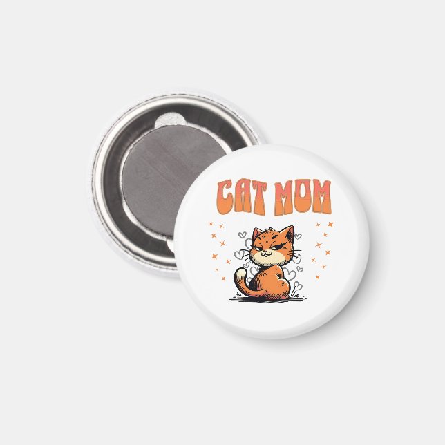 Cat-Mama | Kitty Lover | Pet Mama Magnet (Vorderseite/Rückseite)
