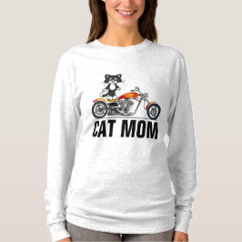 CAT MAMA Ladys Motorradfahrer T - Shirt