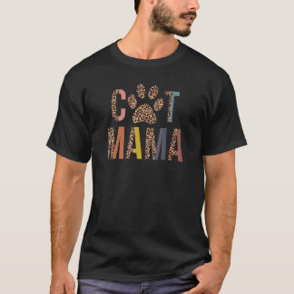 Cat Mama leopard Mama Pets Kitten Paw Cat Mutter T-Shirt