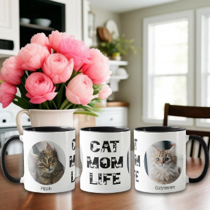 Cat Mama Life Custom Pet Foto Name Mutter Tag Tasse
