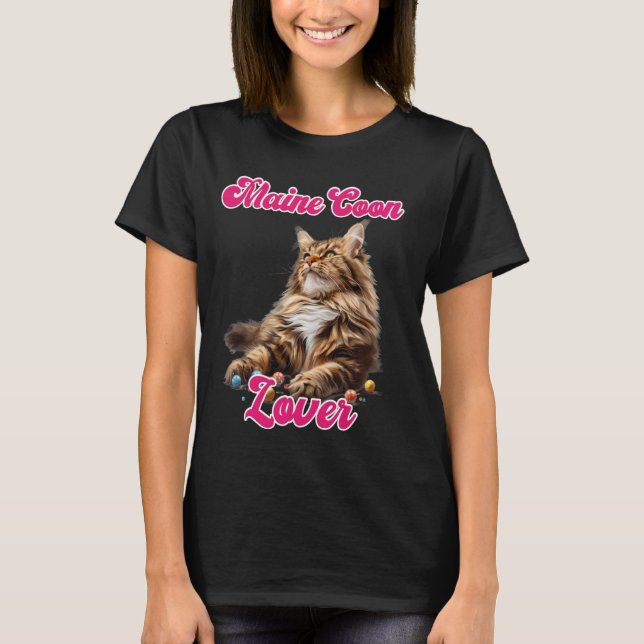 Cat Mama MAINE COON LOVER Maine Münzbesitzer T-Shirt (Vorderseite)