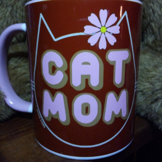 CAT-MAMA mit rosa Blume Tasse (Von Creator hochgeladen)
