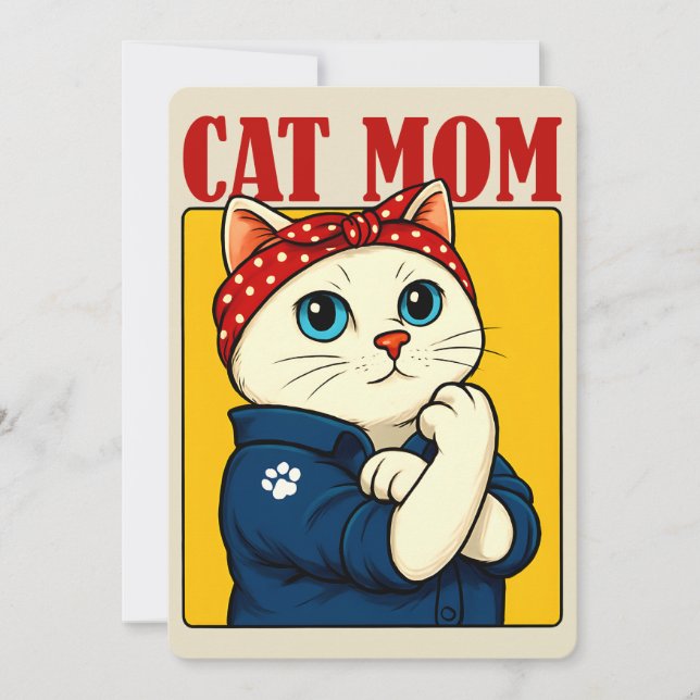 Cat Mama Mütter Tag Einladung (Vorderseite)