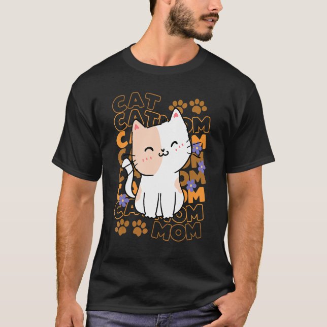 Cat Mama Niedlich Cat Paws Kitten Zweckmäßig Adopt T-Shirt (Vorderseite)