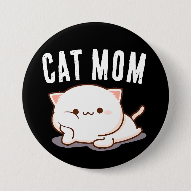 CAT-MAMA NIEDLICHE GROSSE SCHALTFLÄCHE BUTTON (Vorderseite)