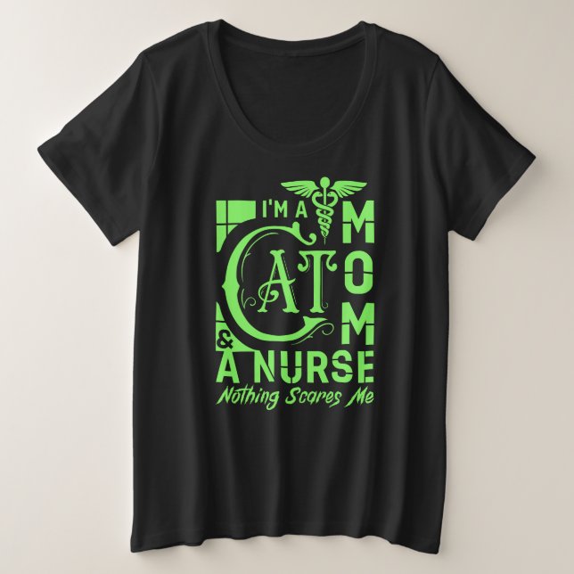 Cat Mama Nurse - Funny Gift for Nurses & Cat Lover Große Größe T-Shirt (Design vorne)