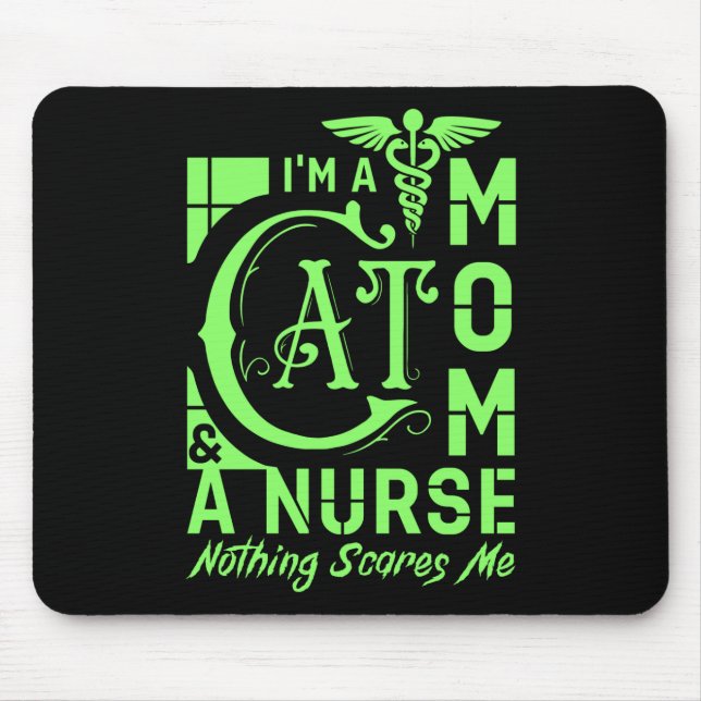 Cat Mama Nurse - Funny Gift for Nurses & Cat Lover Mousepad (Vorne)