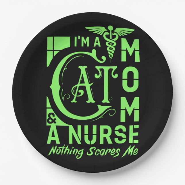 Cat Mama Nurse - Funny Gift for Nurses & Cat Lover Pappteller (Vorderseite)