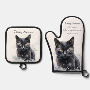 Cat-Mama Ofenhandschuh & Topflappen-Set