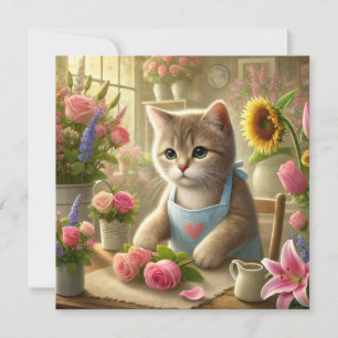 Cat Mama organisiert Blume Muttertag Feiertagskarte