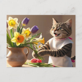 Cat Mama organisiert Blume Muttertag Feiertagspostkarte