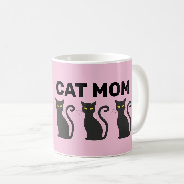 CAT MAMA PINK KAFFEE MUGS KAFFEETASSE (VorderseiteRechts)