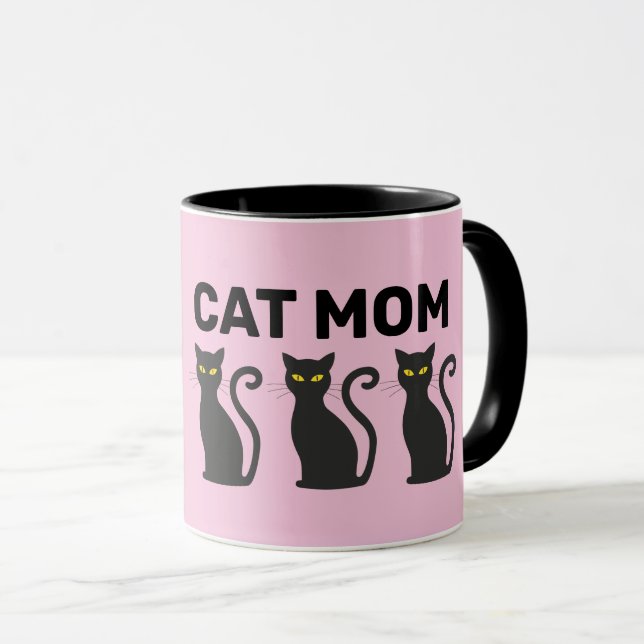 CAT MAMA PINK KAFFEE MUGS TASSE (VorderseiteRechts)