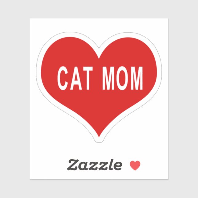 CAT MAMA Red Liebe Heart Vinyl Sticker (Blatt)