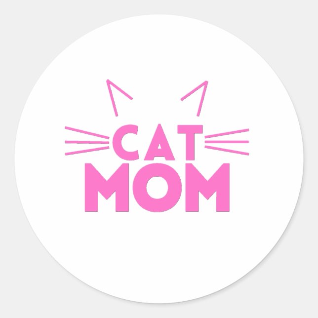 Cat-Mama Runder Aufkleber (Vorderseite)