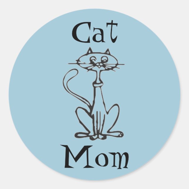 Cat-Mama Runder Aufkleber (Vorderseite)