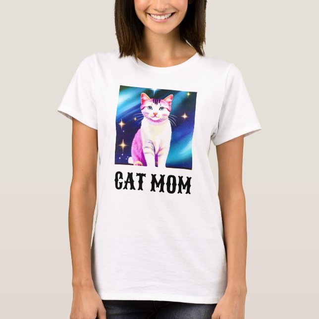 Cat Mama Shirt, Kann zu Ihrem Haustier Foto wechse T-Shirt (Vorderseite)