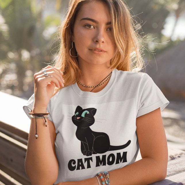 CAT-MAMA-SMILLIERUNG SCHWARZE CAT-T - SHIRT T-SHIR (Von Creator hochgeladen)