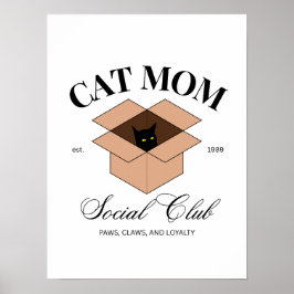 Cat Mama Social Club - Katzen, Tiere, Haustiere, H Poster