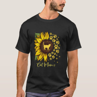 Cat Mama Sonnenblume Funny Cat Mama Geschenke T-Shirt
