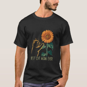 Cat Mama Summer Cat Sonnenblume Schmetterling und  T-Shirt