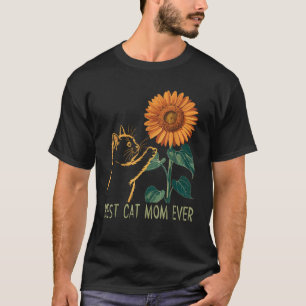 Cat Mama Summer Cat Sonnenblume Schmetterling und  T-Shirt