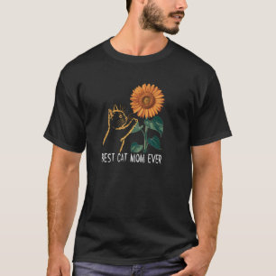 Cat Mama Summer Cat Sonnenblume Schmetterling und  T-Shirt