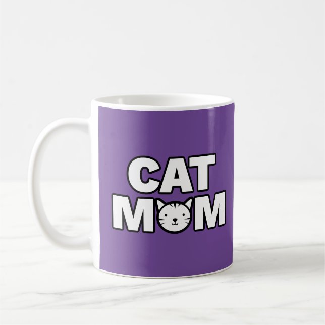 CAT-MAMA-Tasse (Lila) Kaffeetasse (Links)