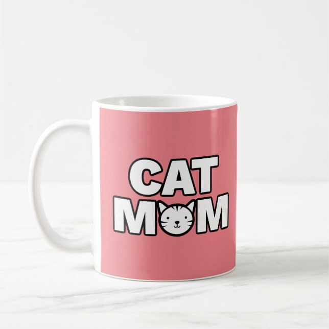 CAT-MAMA-Tasse (rosa) Kaffeetasse (Links)