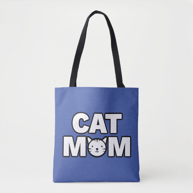 CAT MAMA Tote Bag (blau) (Vorderseite)