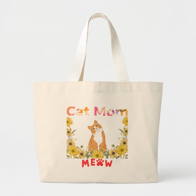 Cat Mama Tote Bag Jumbo Stoffbeutel (Vorne)