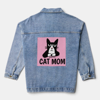 CAT-MAMA, Tuxedo Cat (Panda Kitty) T - Shirt Jeansjacke