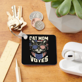 Cat Mama wählt Niedlich die amerikanische Flagge Schlüsselanhänger